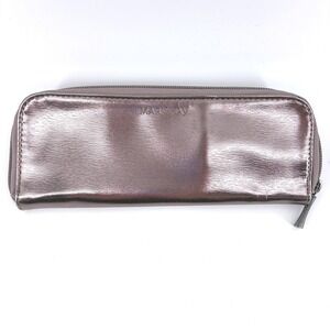 Mary Kay Metallic Rose Gold Zip Makeup Brush Bag Cosmetic Organizer Travel Case